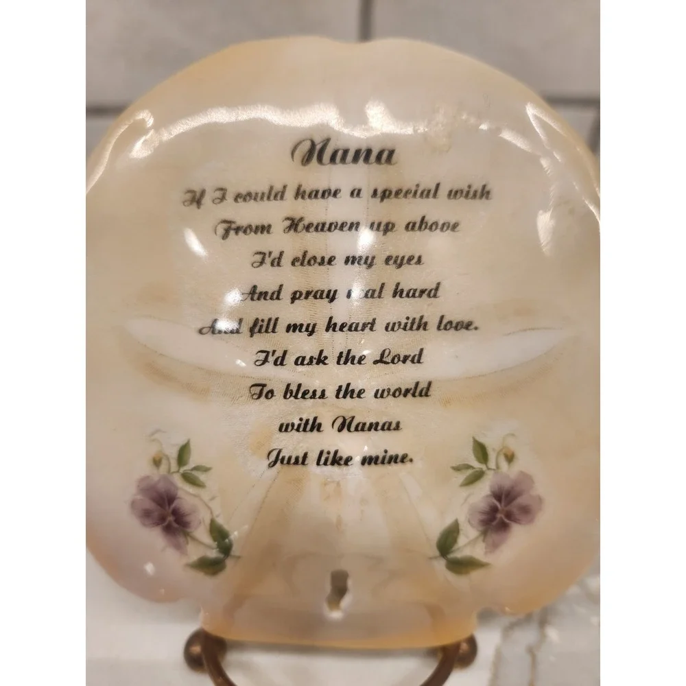 Vintage‎ Sand Dollar Shell Nana Grandma Music Box Plays 
